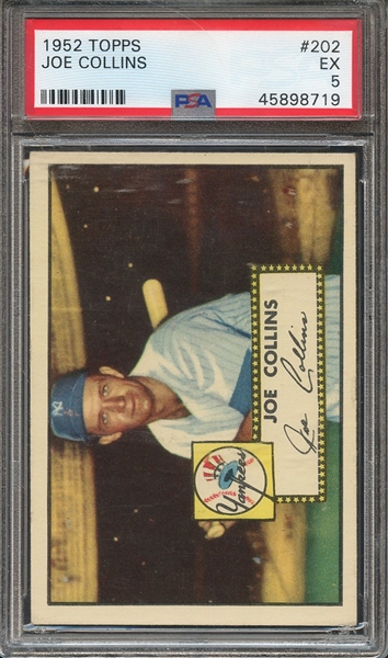 1952 TOPPS 202 JOE COLLINS PSA EX 5