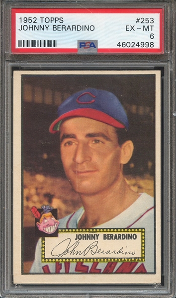1952 TOPPS 253 JOHNNY BERARDINO PSA EX-MT 6