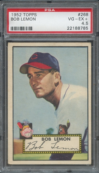 1952 TOPPS 268 BOB LEMON PSA VG-EX+ 4.5