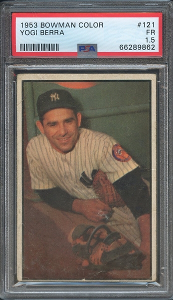 1953 BOWMAN COLOR 121 YOGI BERRA PSA FR 1.5