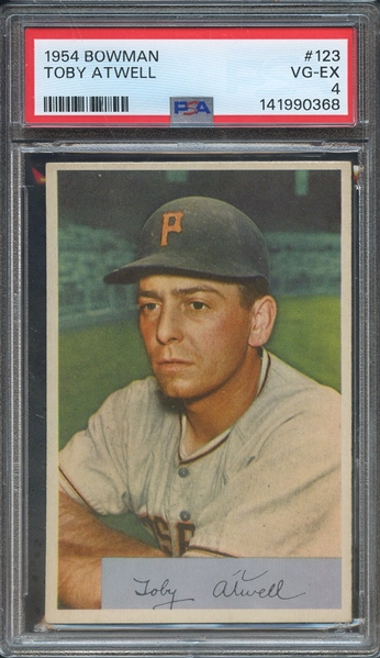 1954 BOWMAN 123 TOBY ATWELL PSA VG-EX 4