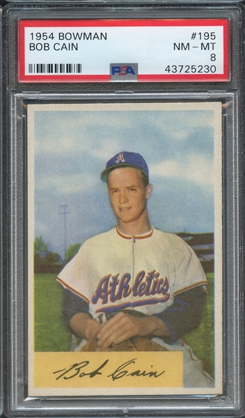 1954 BOWMAN 195 BOB CAIN PSA NM-MT 8