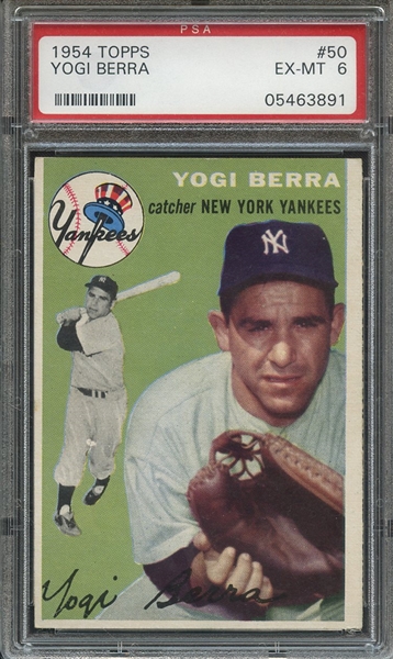 1954 TOPPS 50 YOGI BERRA PSA EX-MT 6