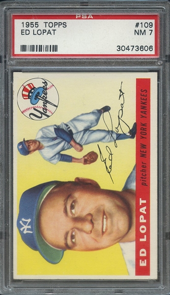 1955 TOPPS 109 ED LOPAT PSA NM 7