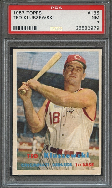 1957 TOPPS 165 TED KLUSZEWSKI PSA NM 7