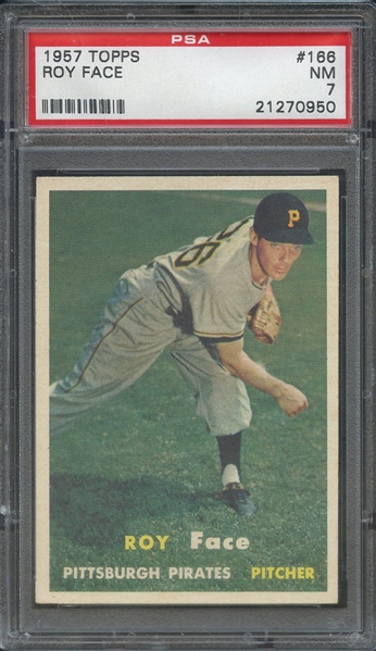 1957 TOPPS 166 ROY FACE PSA NM 7