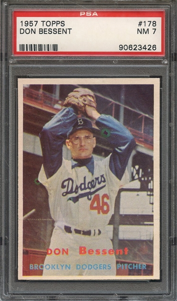 1957 TOPPS 178 DON BESSENT PSA NM 7