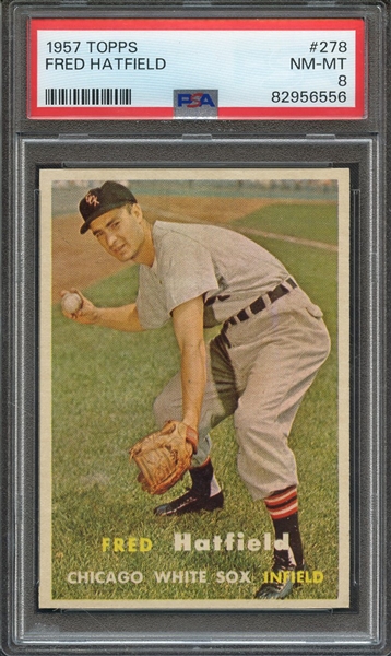 1957 TOPPS 278 FRED HATFIELD PSA NM-MT 8