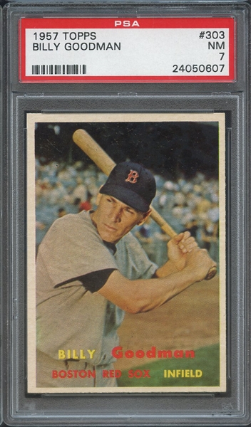 1957 TOPPS 303 BILLY GOODMAN PSA NM 7