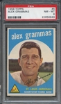 1959 TOPPS 6 ALEX GRAMMAS PSA NM-MT 8