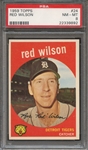 1959 TOPPS 24 RED WILSON PSA NM-MT 8