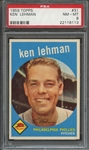 1959 TOPPS 31 KEN LEHMAN PSA NM-MT 8