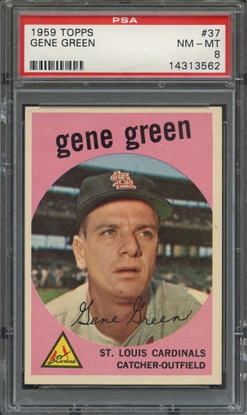 1959 TOPPS 37 GENE GREEN PSA NM-MT 8