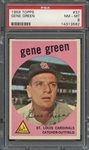 1959 TOPPS 37 GENE GREEN PSA NM-MT 8