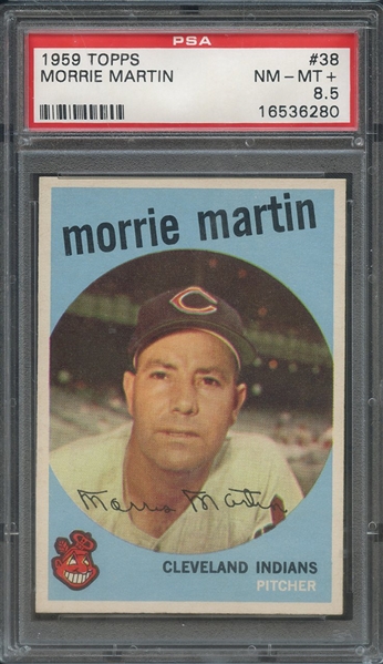 1959 TOPPS 38 MORRIE MARTIN PSA NM-MT+ 8.5