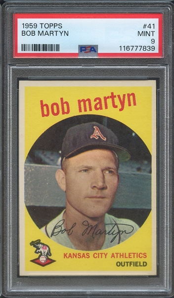 1959 TOPPS 41 BOB MARTYN PSA MINT 9