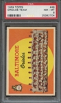 1959 TOPPS 48 ORIOLES TEAM PSA NM-MT 8