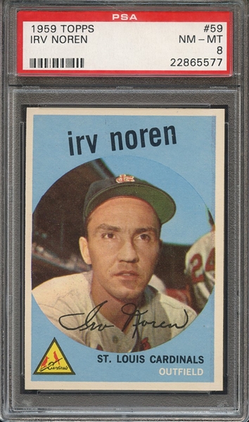 1959 TOPPS 59 IRV NOREN PSA NM-MT 8