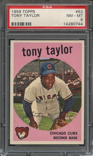 1959 TOPPS 62 TONY TAYLOR PSA NM-MT 8