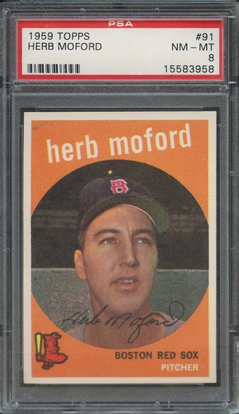 1959 TOPPS 91 HERB MOFORD PSA NM-MT 8