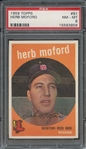 1959 TOPPS 91 HERB MOFORD PSA NM-MT 8