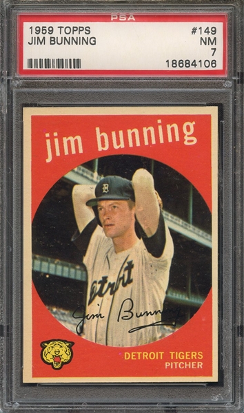 1959 TOPPS 149 JIM BUNNING PSA NM 7