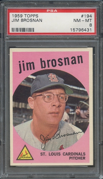 1959 TOPPS 194 JIM BROSNAN PSA NM-MT 8