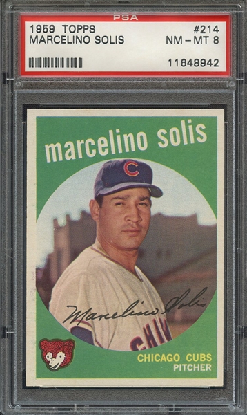 1959 TOPPS 214 MARCELINO SOLIS PSA NM-MT 8