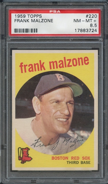 1959 TOPPS 220 FRANK MALZONE PSA NM-MT+ 8.5
