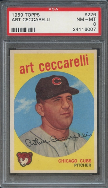 1959 TOPPS 226 ART CECCARELLI PSA NM-MT 8