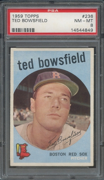 1959 TOPPS 236 TED BOWSFIELD PSA NM-MT 8