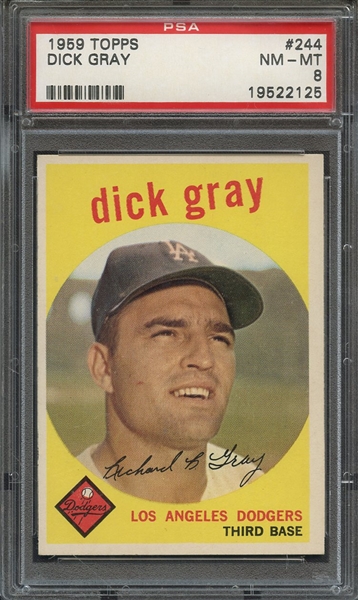 1959 TOPPS 244 DICK GRAY PSA NM-MT 8