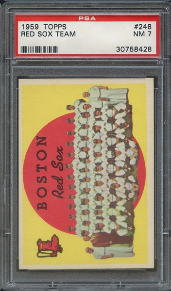 1959 TOPPS 248 RED SOX TEAM PSA NM 7