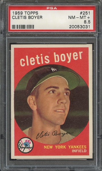 1959 TOPPS 251 CLETIS BOYER PSA NM-MT+ 8.5
