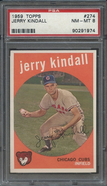 1959 TOPPS 274 JERRY KINDALL PSA NM-MT 8