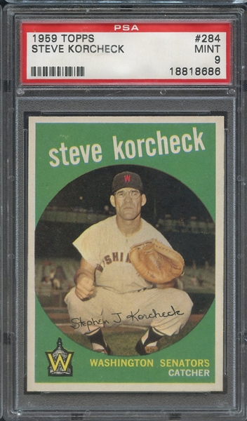 1959 TOPPS 284 STEVE KORCHECK PSA MINT 9