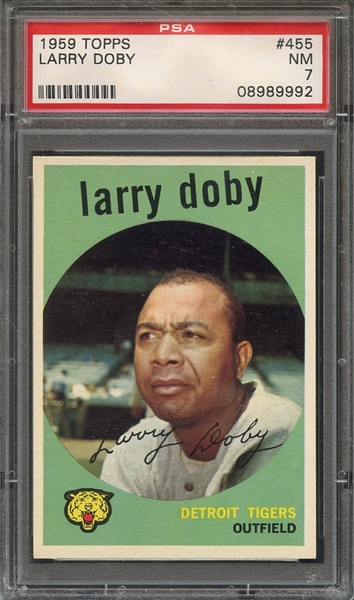 1959 TOPPS 455 LARRY DOBY PSA NM 7