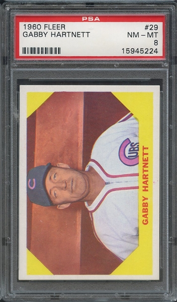 1960 FLEER 29 GABBY HARTNETT PSA NM-MT 8