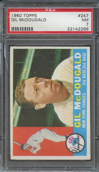 1960 TOPPS 247 GIL McDOUGALD PSA NM 7