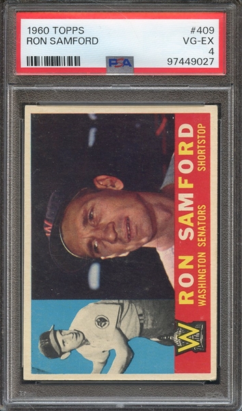1960 TOPPS 409 RON SAMFORD PSA VG-EX 4