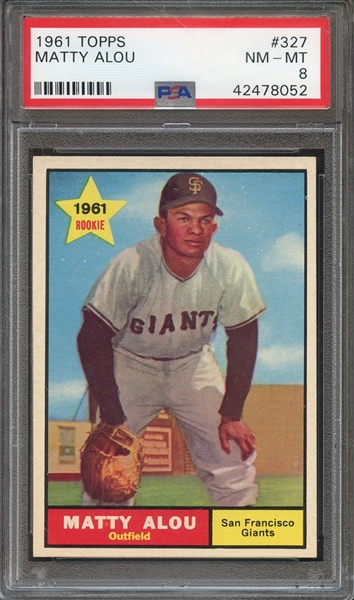 1961 TOPPS 327 MATTY ALOU PSA NM-MT 8