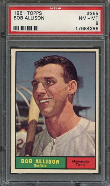 1961 TOPPS 355 BOB ALLISON PSA NM-MT 8