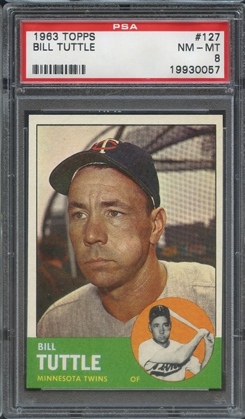 1963 TOPPS 127 BILL TUTTLE PSA NM-MT 8