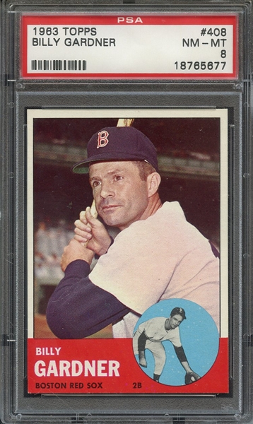 1963 TOPPS 408 BILLY GARDNER PSA NM-MT 8