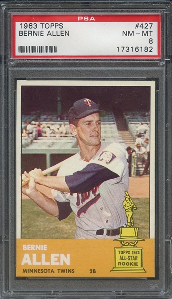1963 TOPPS 427 BERNIE ALLEN PSA NM-MT 8