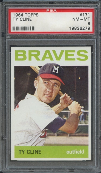 1964 TOPPS 171 TY CLINE PSA NM-MT 8
