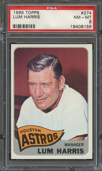 1965 TOPPS 274 LUM HARRIS PSA NM-MT 8