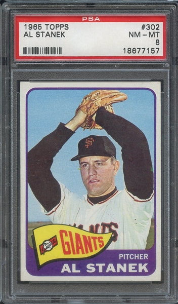 1965 TOPPS 302 AL STANEK PSA NM-MT 8