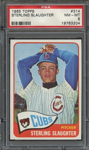 1965 TOPPS 314 STERLING SLAUGHTER PSA NM-MT 8