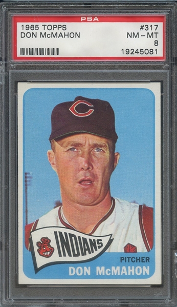 1965 TOPPS 317 DON McMAHON PSA NM-MT 8